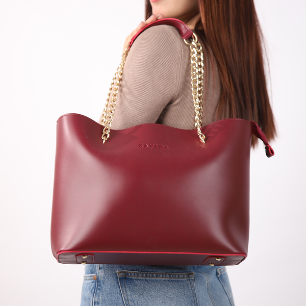 Maroon Chain Link Tote Bag (CL-003)